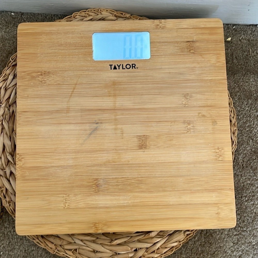 Taylor Bamboo Digital Electronic LCD Bathroom Scale for Body Weight 8657T